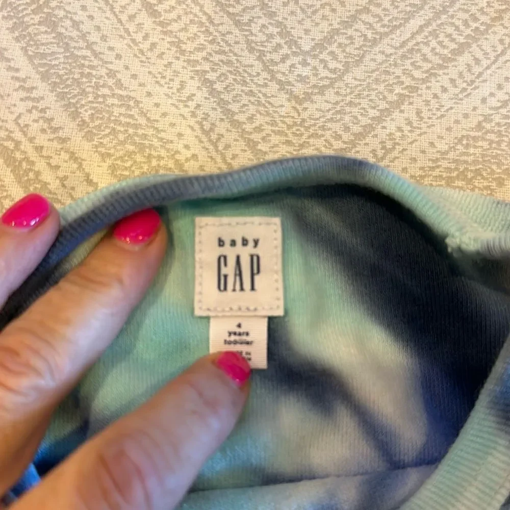 Baby Gap Shades of Blue Tie Dye Terrycloth Long Sleeve Shirt - Size 4